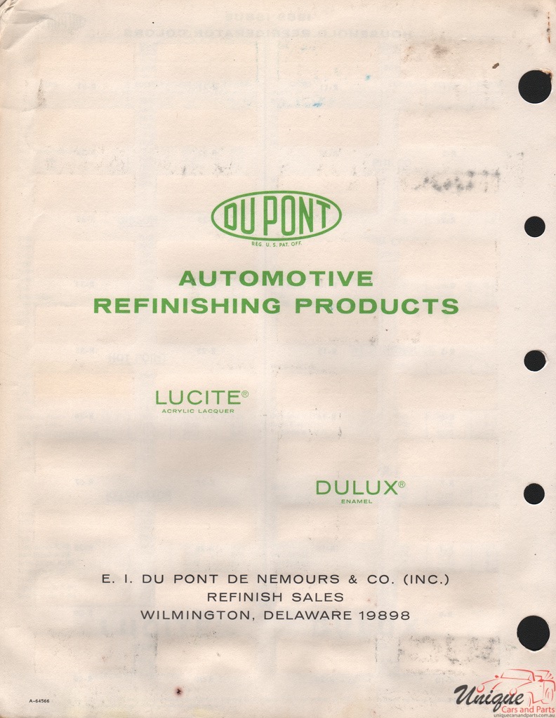 1969 Appliance Paint Charts DuPont 4